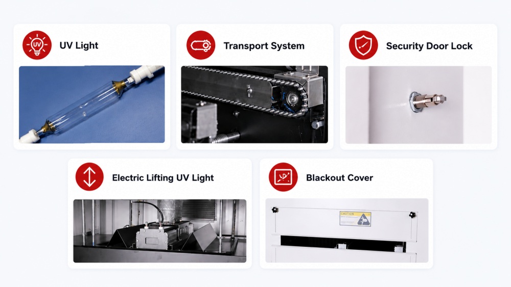 Top advantages of I.C.T-U2 UV Curing Oven Principaux avantages du four de polymérisation UV I.C.T-U2