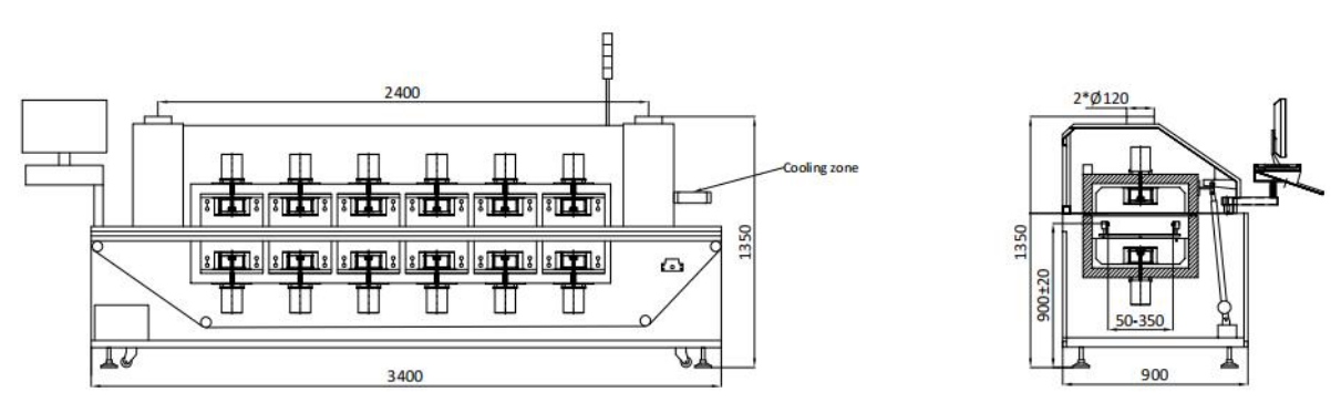 Machine à four de refusion sans plomb à 6 zones SMT