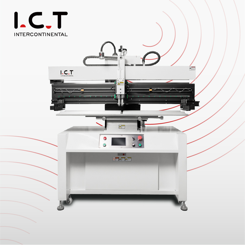 I.C.T |SMT pochoir Imprimante Machine d'impression manuelle d'écran de pâte à souder semi-automatique