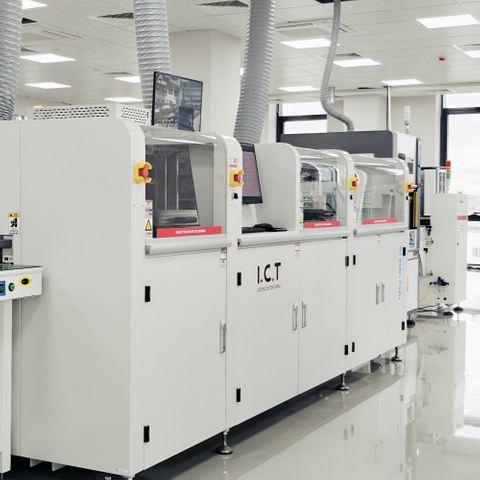 I.C.T-SS550P1 | Machine à souder à ondes sélectives en ligne entièrement automatique PCB avec 2 pots de soudure 