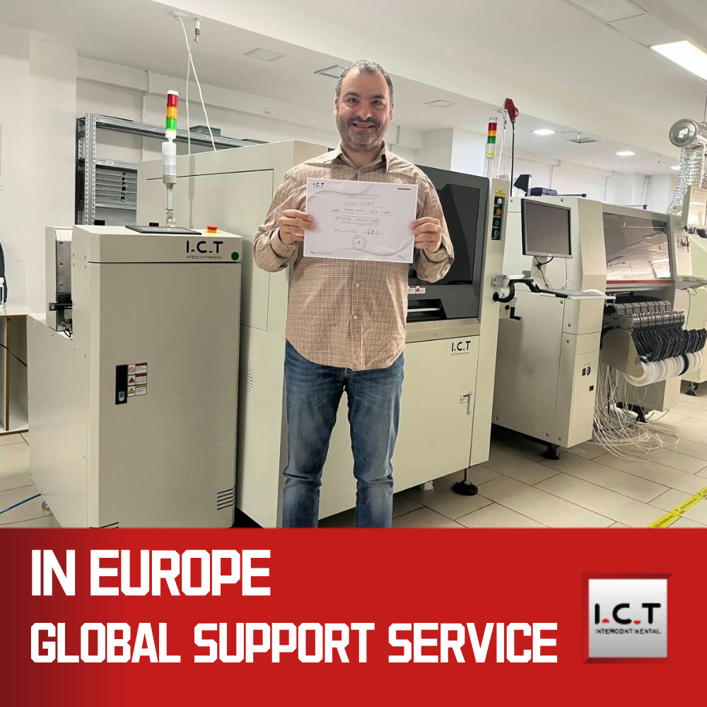 I.C.T | Machine d'impression entièrement automatique de soudure de pâte de carte PCB menée par 1200mm