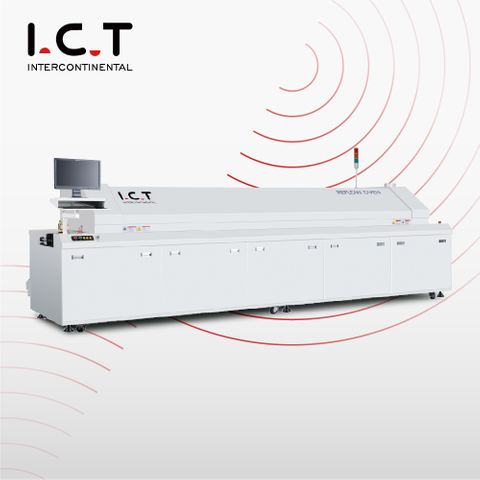 I.C.T |Four de refusion infrarouge à 9 zones à haute stabilité SMT Machine à souder