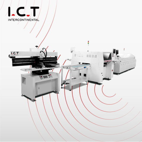 I.C.T |Ligne de production semi-automatique rapide et flexible SMD PCBA