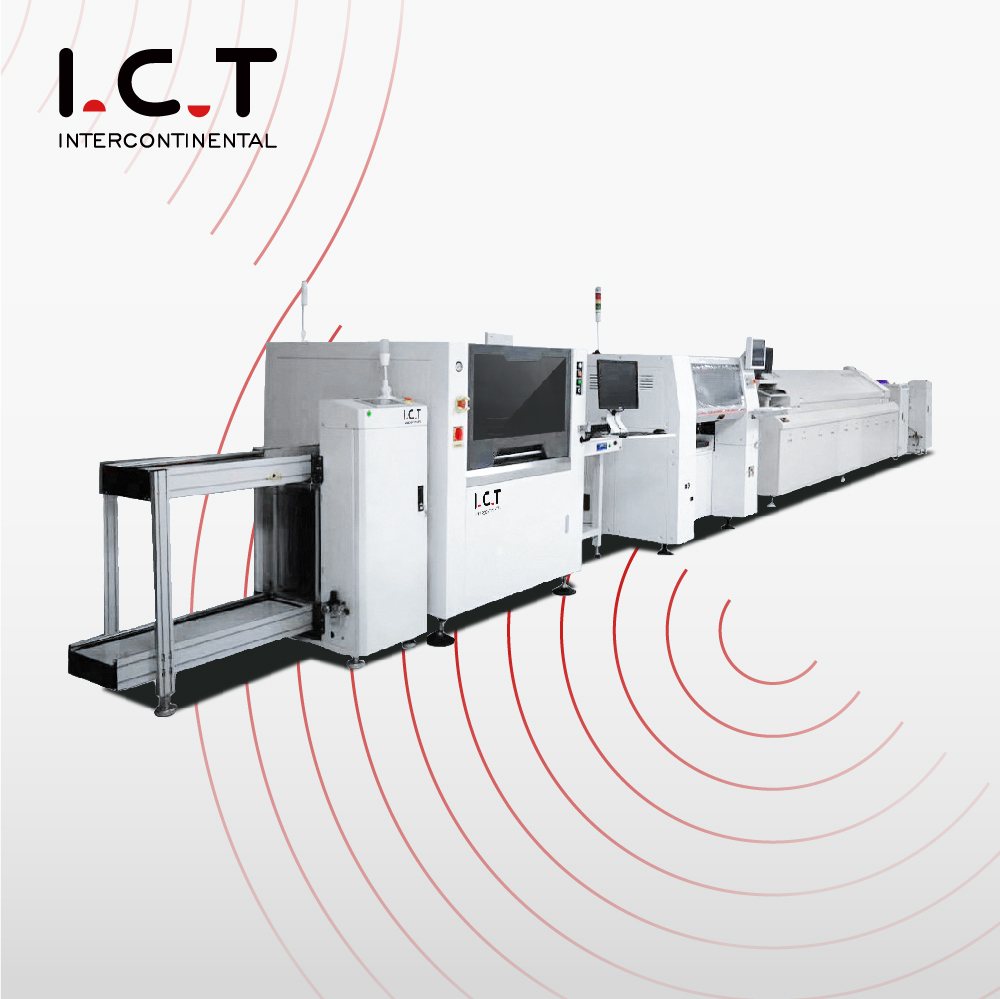 I.C.T |Ligne de production d'assemblage rentable SMT PCB à grande vitesse