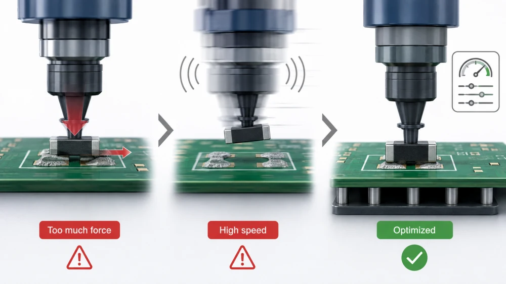 Vitesse de pression de placement et param&egrave;tres de la machine.webp