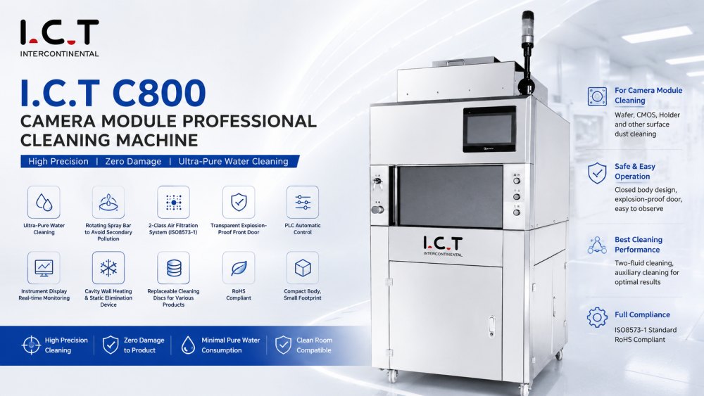 Machine de nettoyage de module de cam&eacute;ra I.C.T-C800 