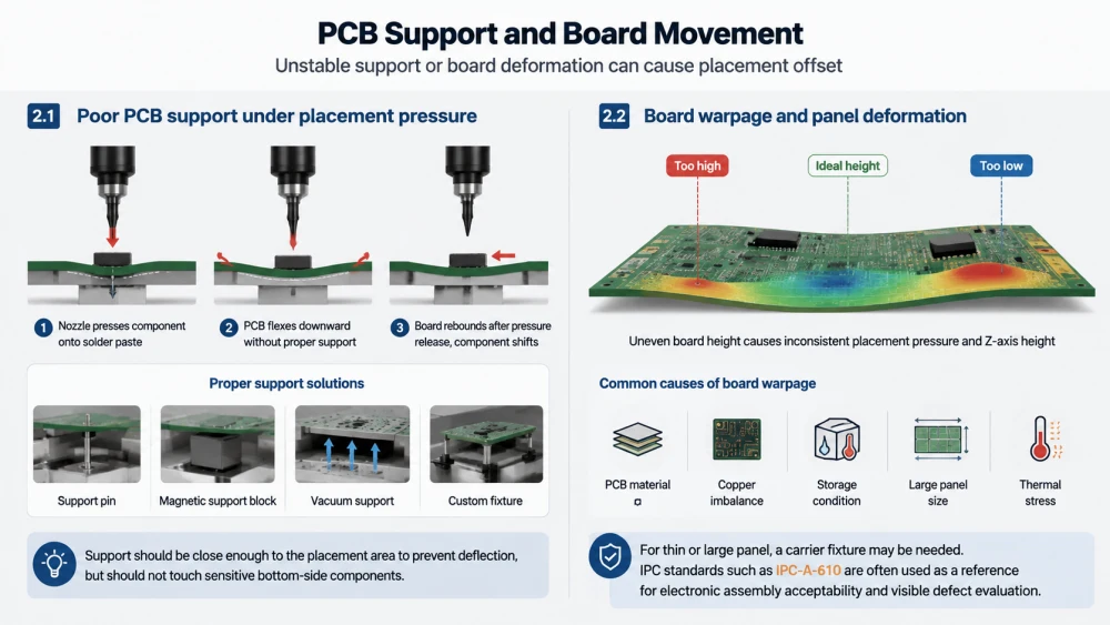 PCB Support et mouvement du conseil d